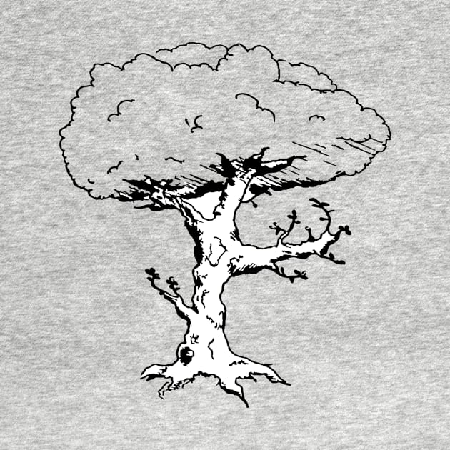 Black and White Tree Doodle Art Style by VANDERVISUALS